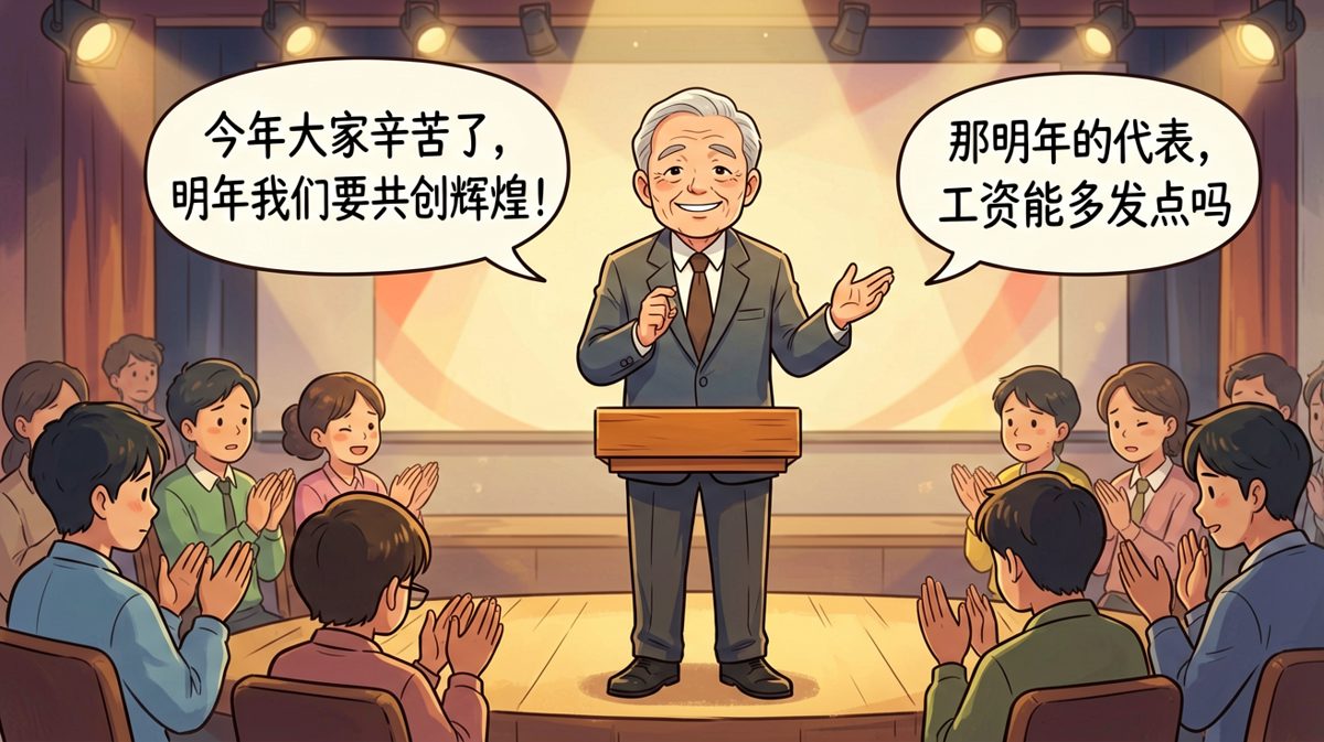 年终大会上员工一句大实话，让老板当场破防