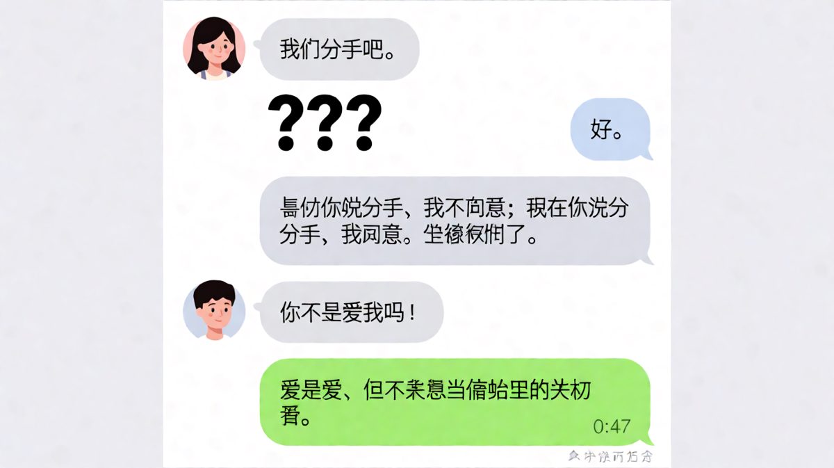 女生提分手，男生用逻辑反杀