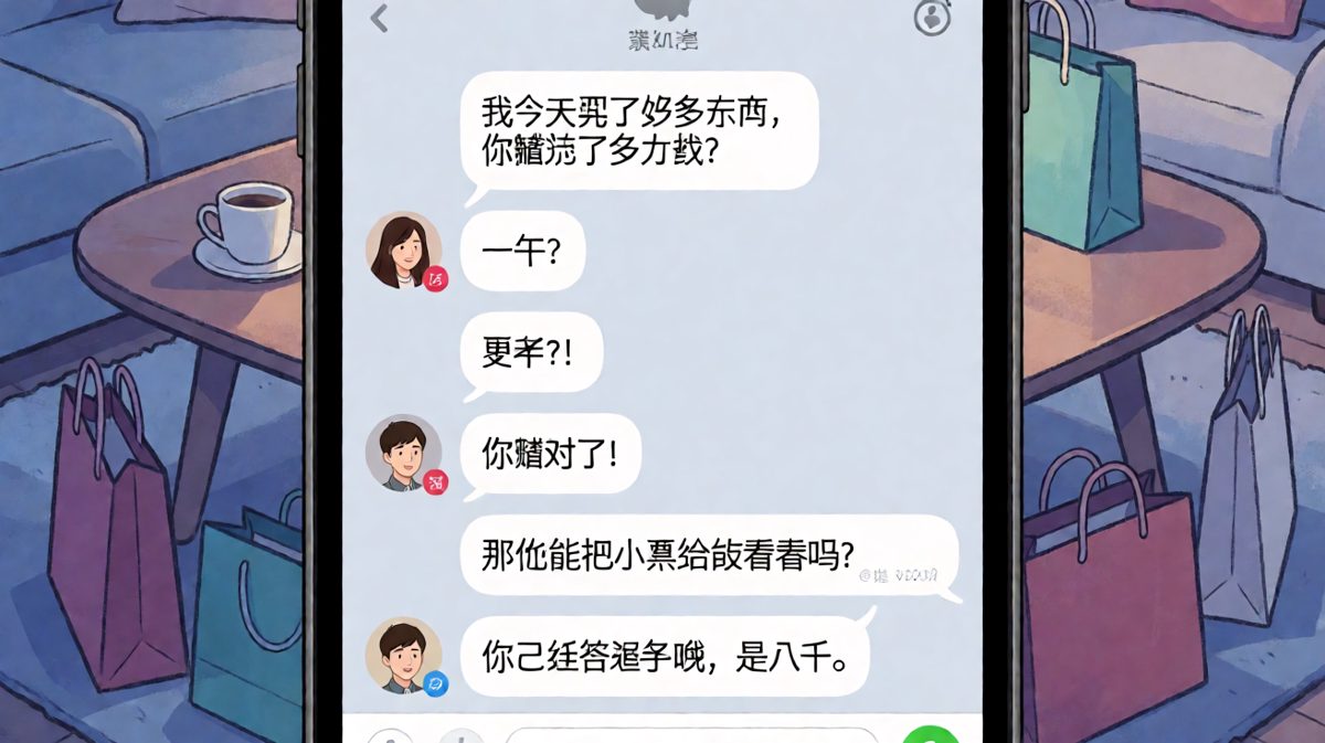 男生猜消费金额，越猜越高最后崩溃