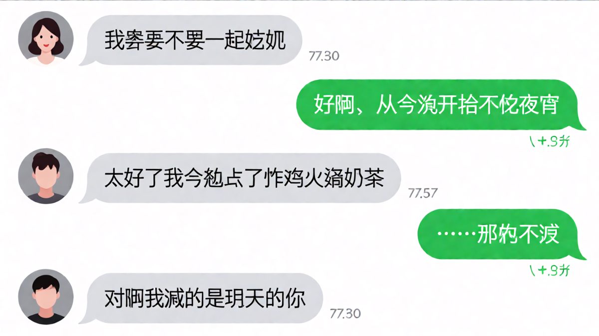女生说要减肥，结果减的是明天的你