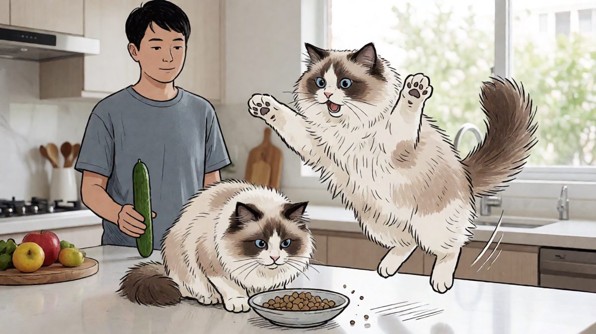 猫咪：你居然用这种下三滥的手段偷袭本喵，这顿猫粮钱你得赔