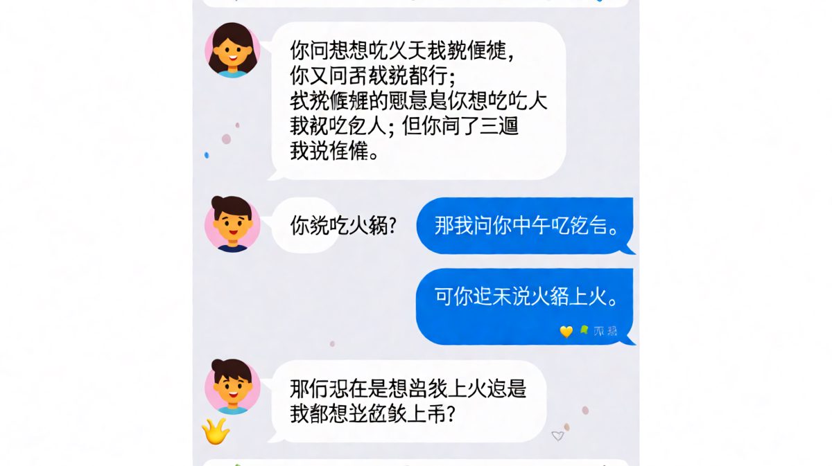 「随便」的终极含义，女生用三段论把男生逼到墙角。