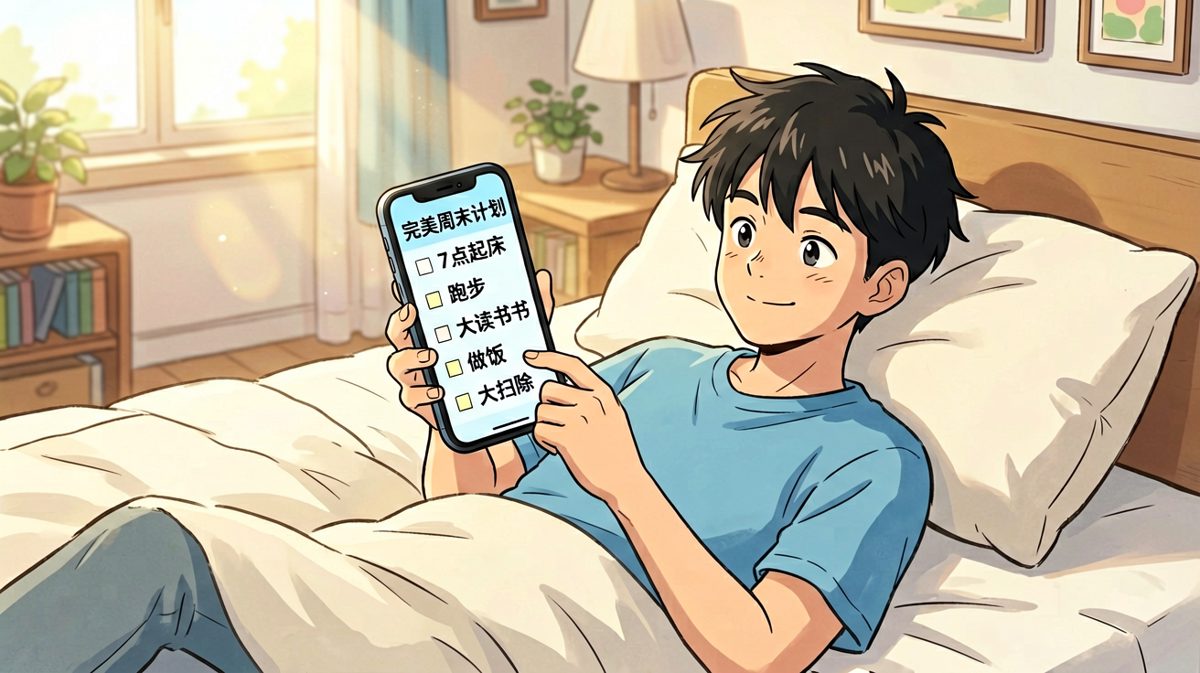 周六早上，雄心万丈立下周末计划