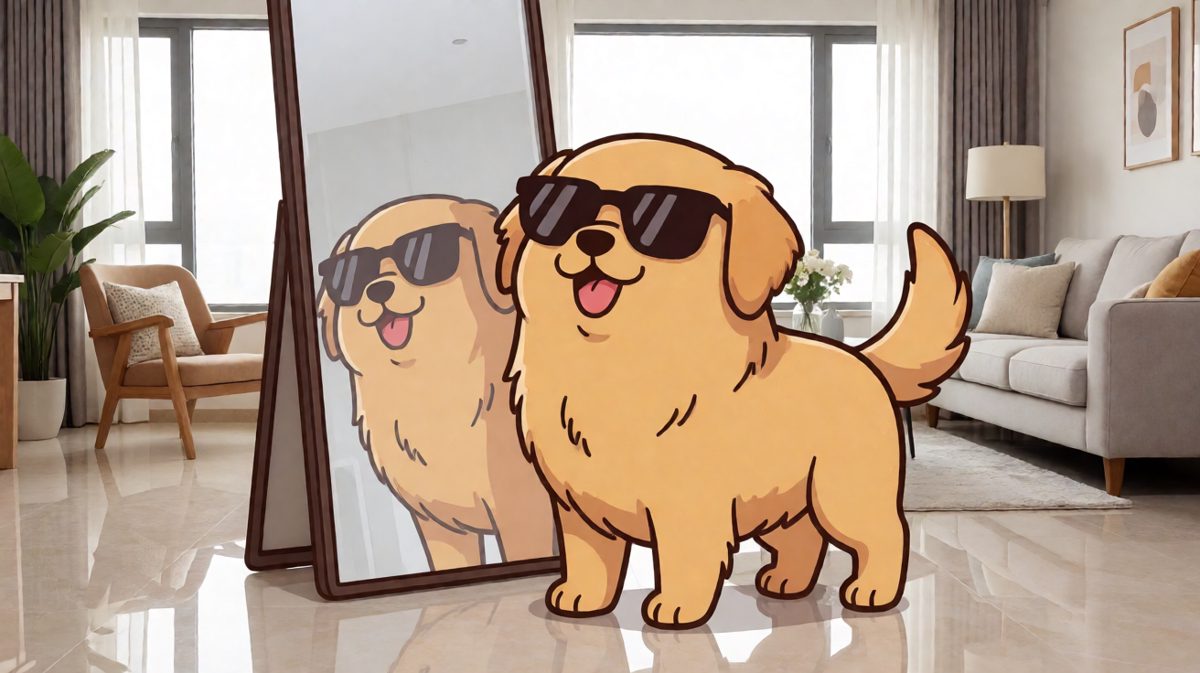 狗狗：这颜值，连镜子都服了