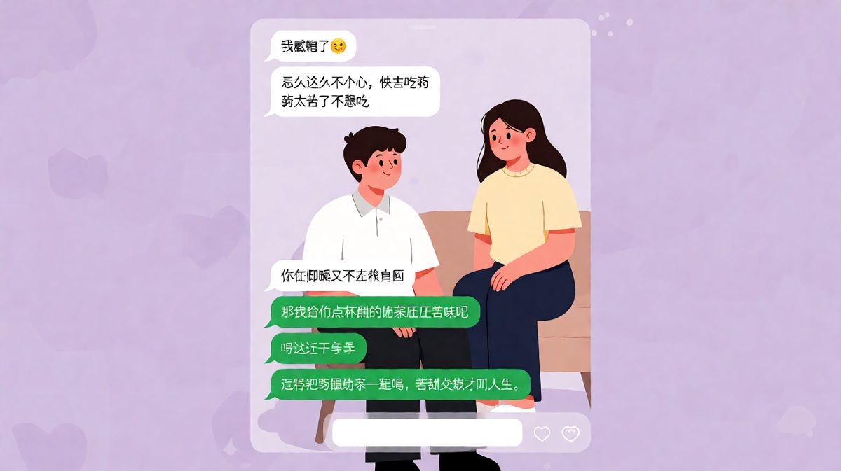 暖心关怀后急转弯，最后一句让对方哭笑不得——苦甜交织是人生的真谛。