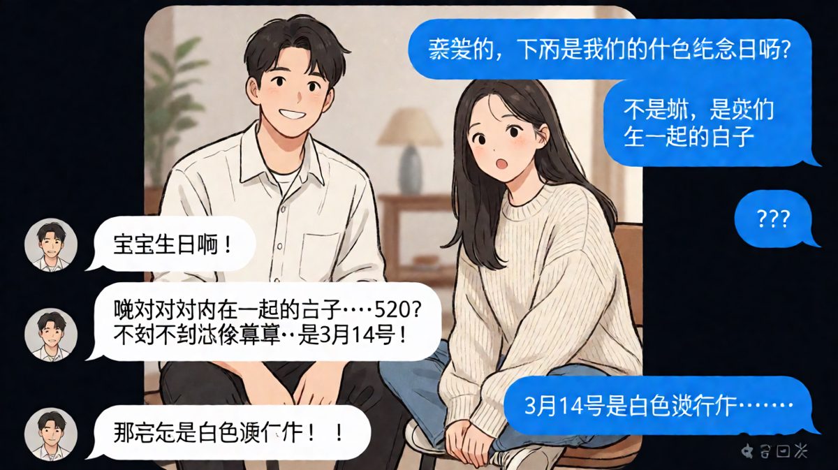 纪念日靠猜，猜来猜去全错，最后一句让人无语凝噎