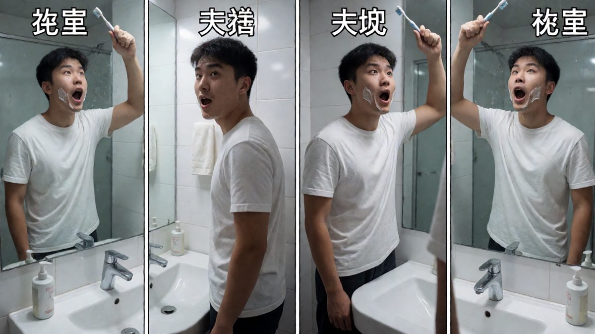 刷牙刷出了新高度——满嘴都是泡沫