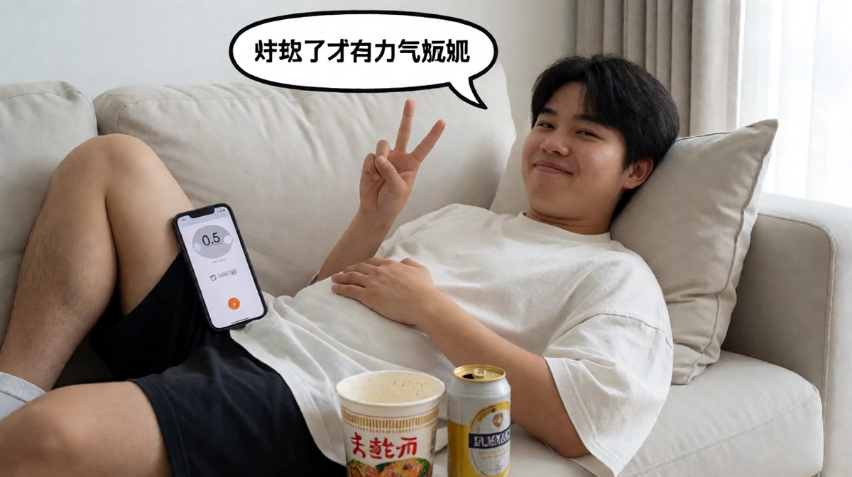 吃完后自我安慰：吃饱了才有力气减肥！