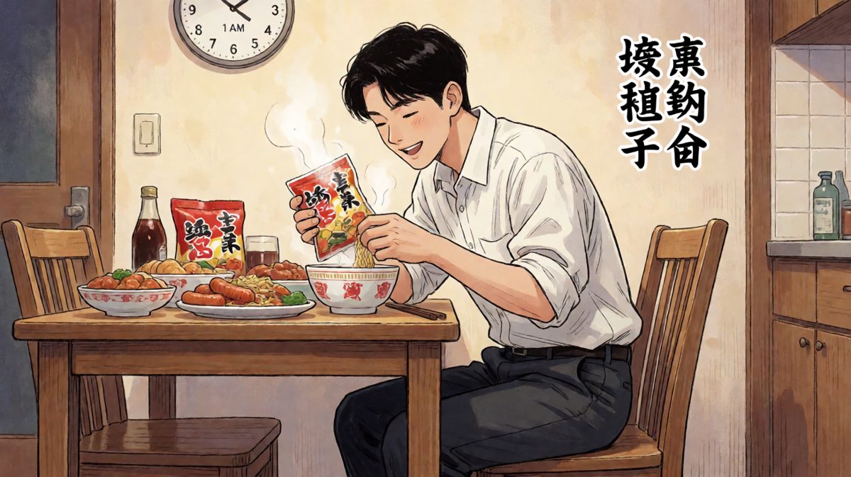 深夜泡面配火腿肠，这配置简直是灵魂治愈