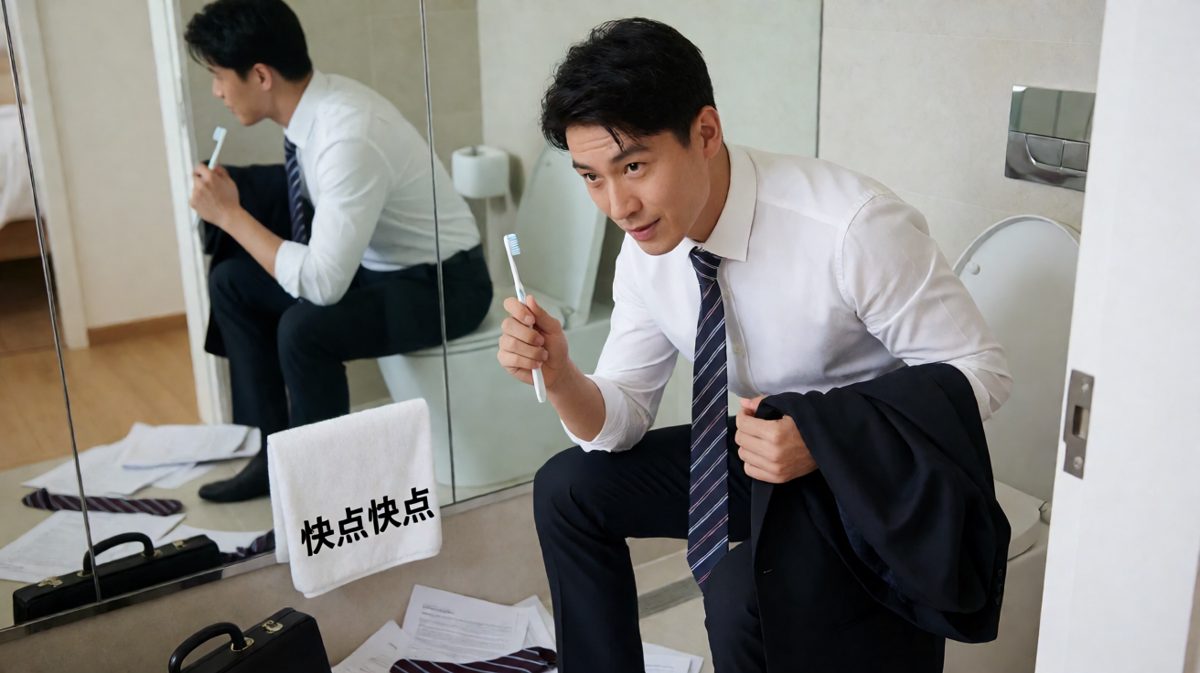 极速洗漱，分秒必争