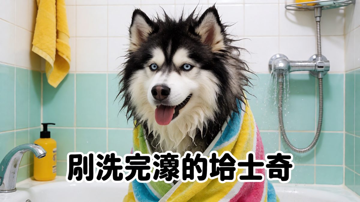 「这造型，这气质，本汪就是浴室里的狮王！」