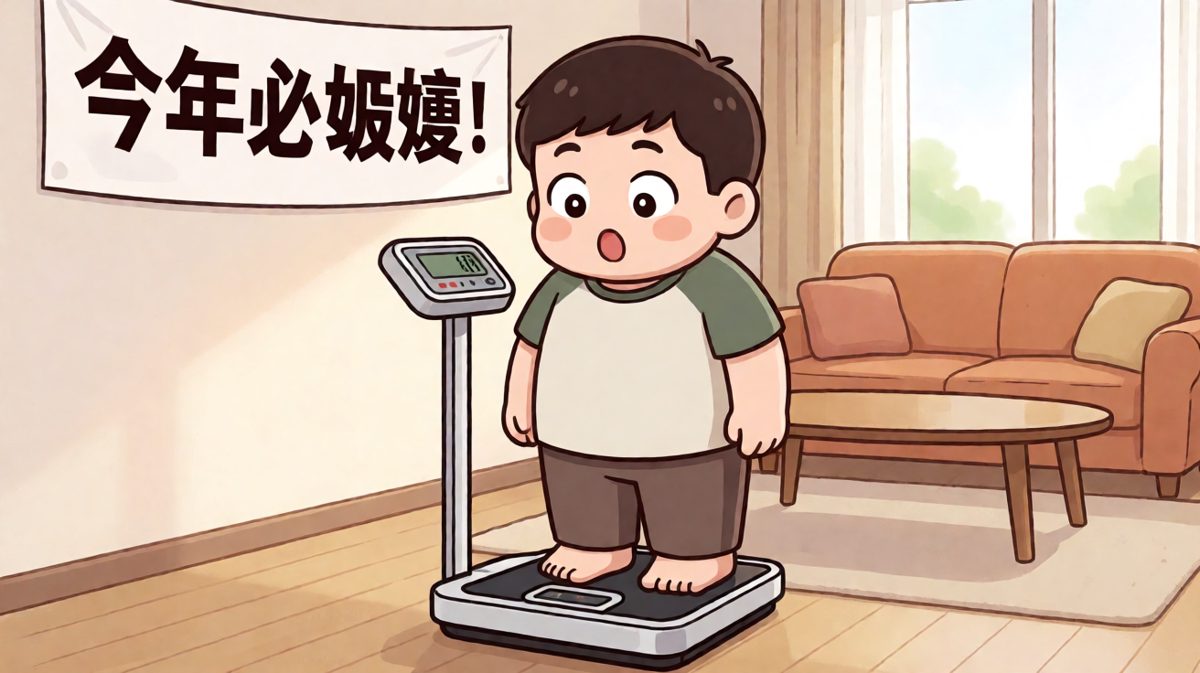 第一格：看到体重秤数字后的崩溃瞬间