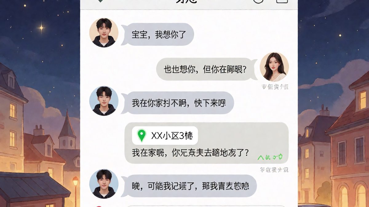 男生想她却走错小区