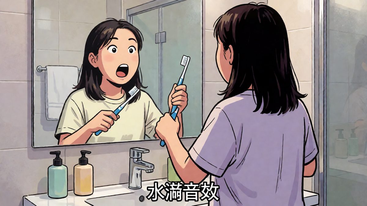 刷牙刷成了鬼，完全没察觉
