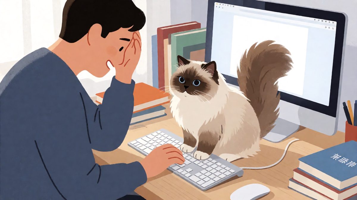 猫：朕在批阅奏章，闲杂人等退下