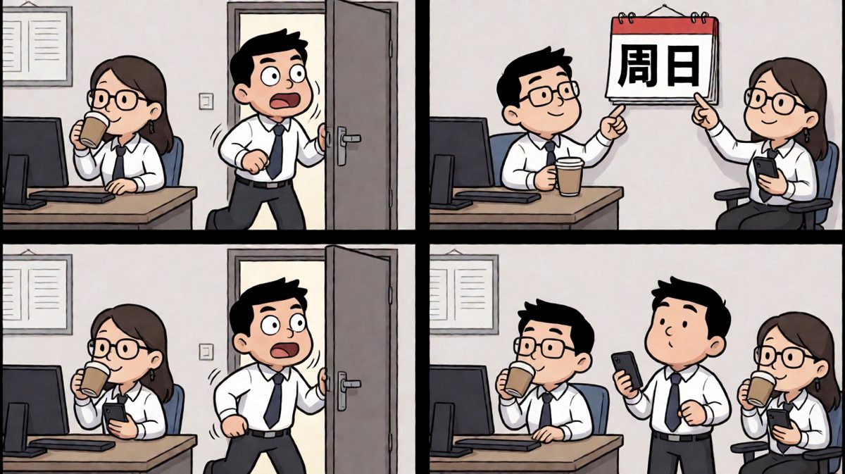 到了公司才发现今天是周日……