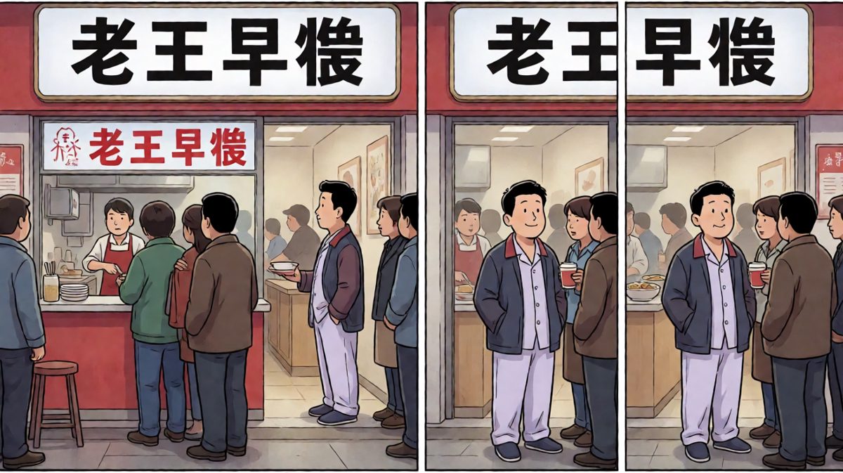 排着长长的队，为了早餐也是拼了
