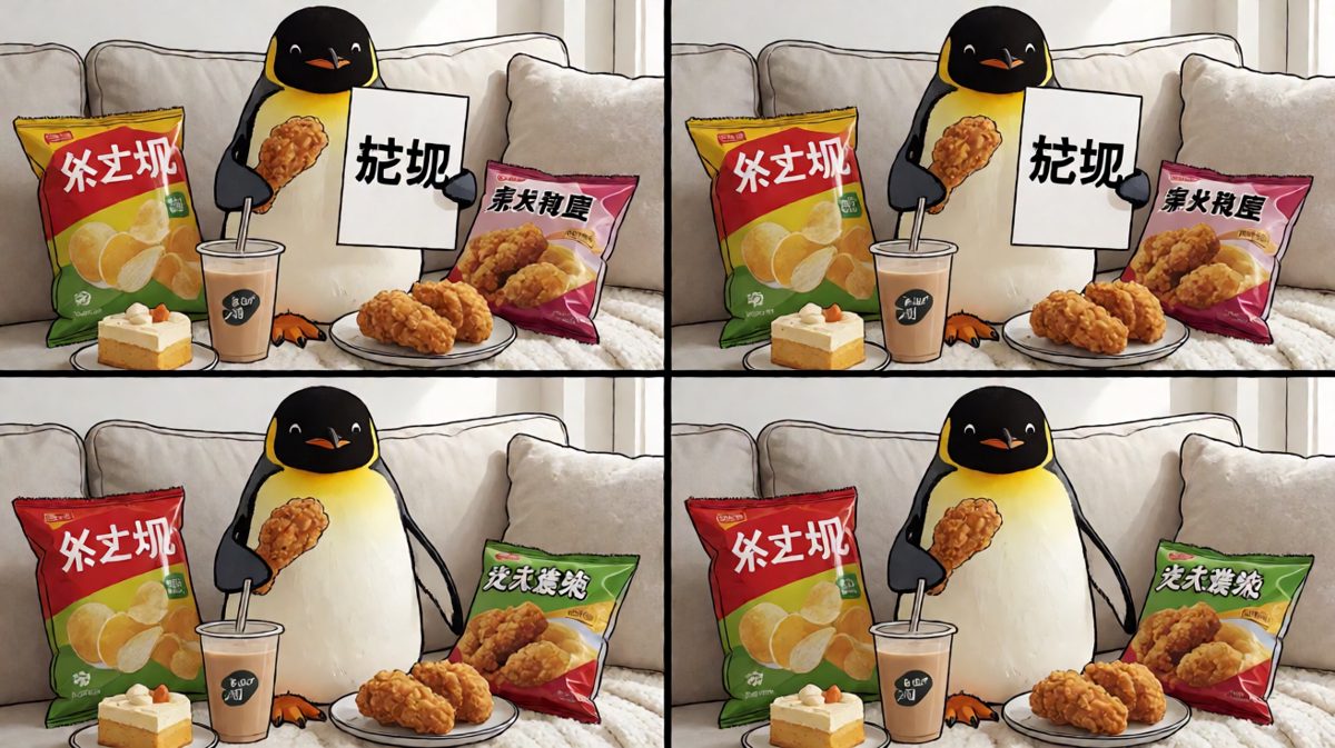 减肥标语被美食打败。