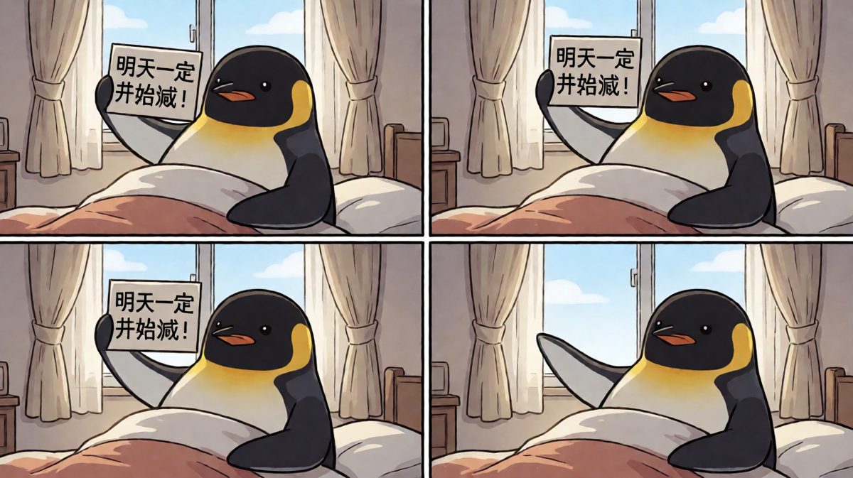 flag永不倒，明天一定减！