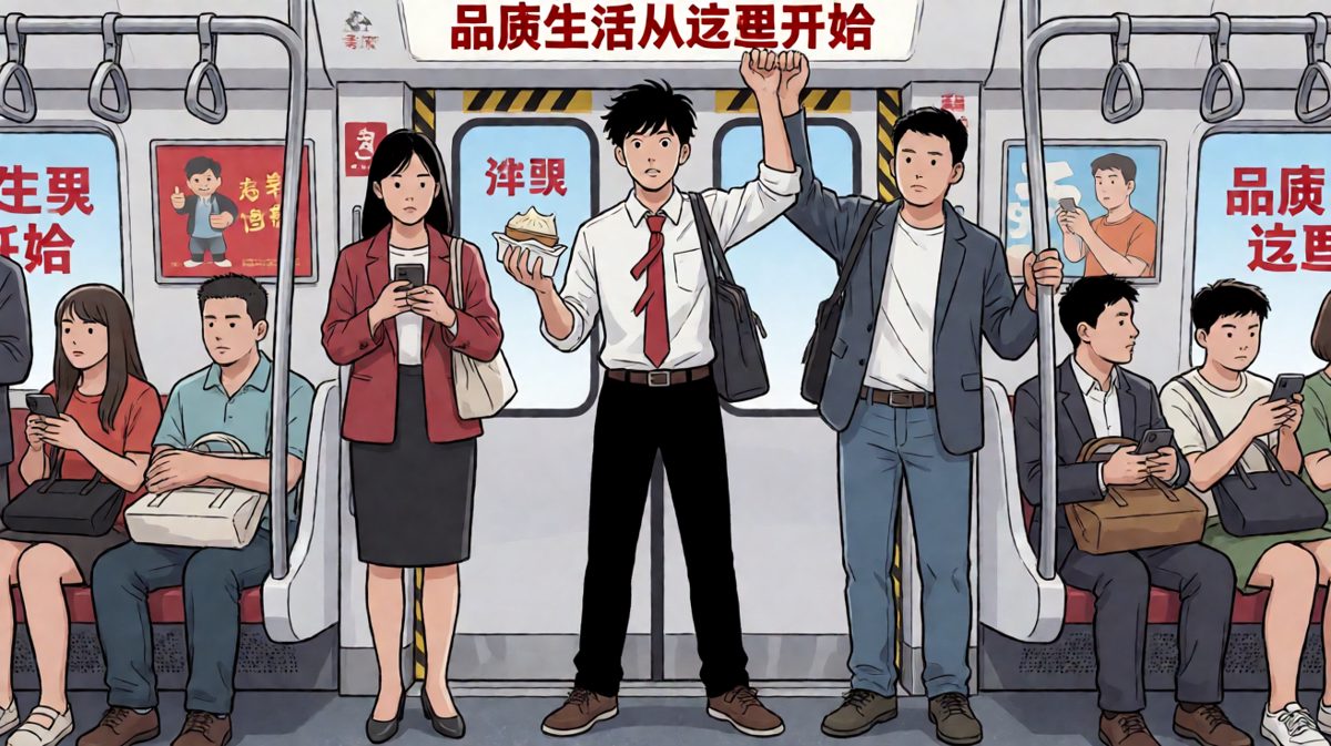 挤上地铁的时候，尊严就已经离我而去了。
