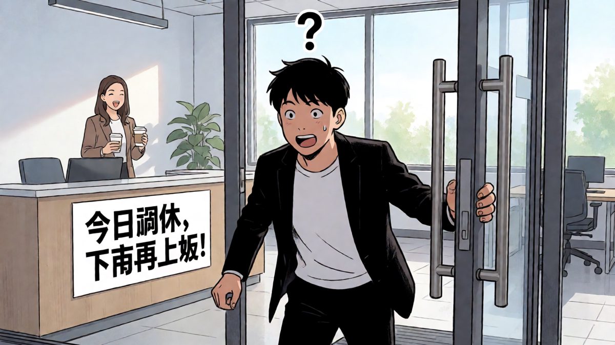 白忙活了一场——今天根本不用上班。