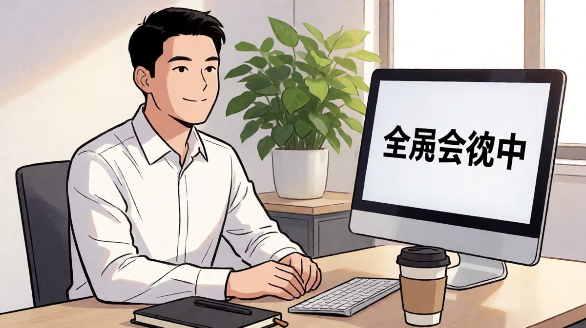 自信满满地进入视频会议，感觉自己专业极了