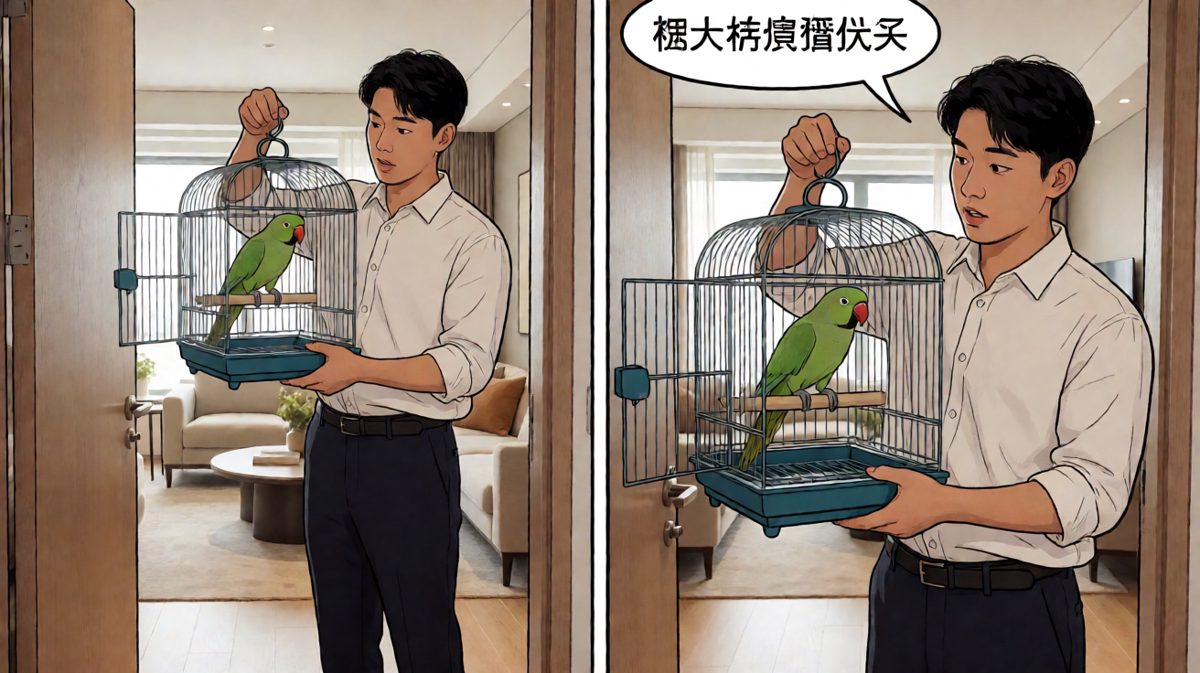 新买的会说话鹦鹉到货啦