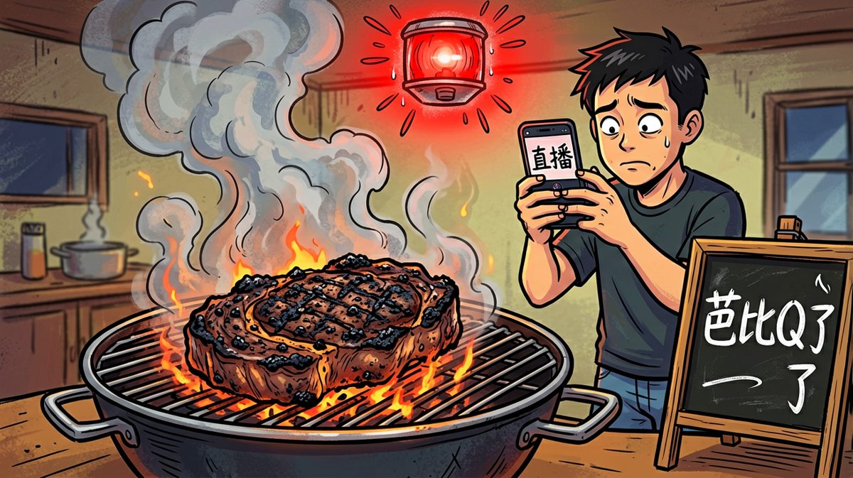 想整一顿烤肉结果整出一场火灾现场，芭比Q了