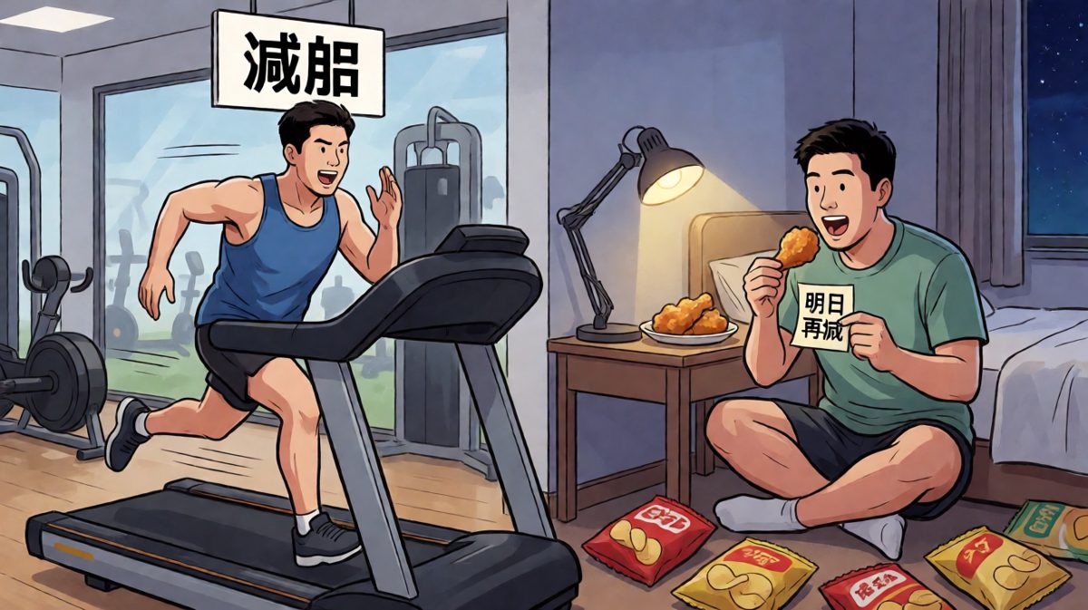 白天健身晚上点外卖的分裂人生