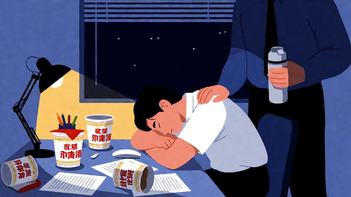 老板深夜来到工位感动地说'辛苦了，这么晚还在加班'，员工抬头回应'您也没走'，老板淡定一句反转全场。
