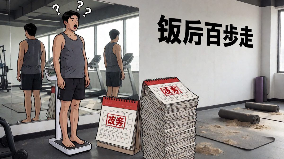 一个月后：健身没开始，胖了十斤，真香。