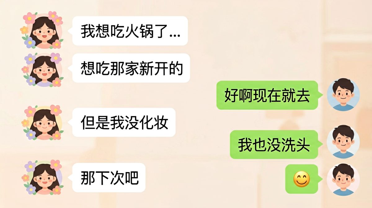 约饭过程中的连环妥协