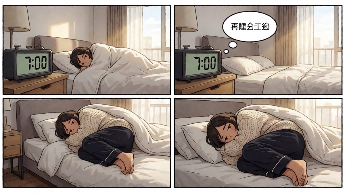 闹钟响了，但我不想动