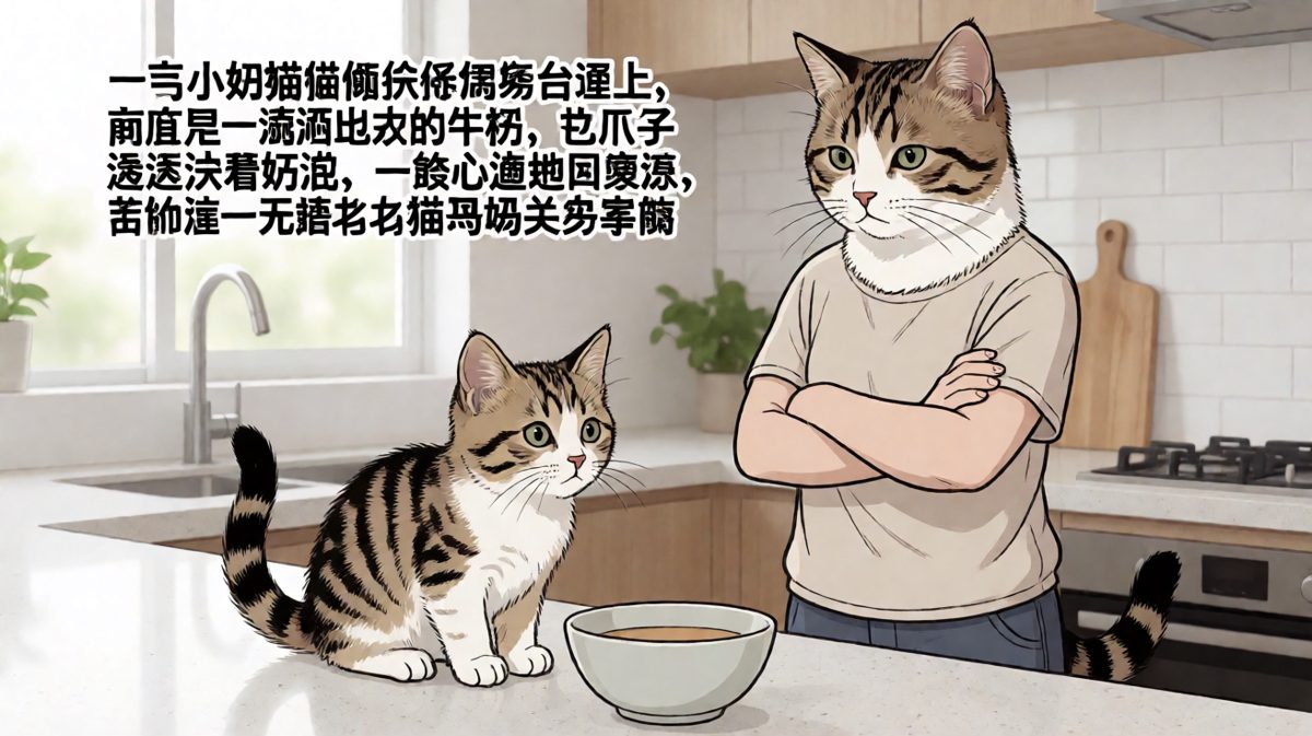 妈：你是不是又偷喝奶了？