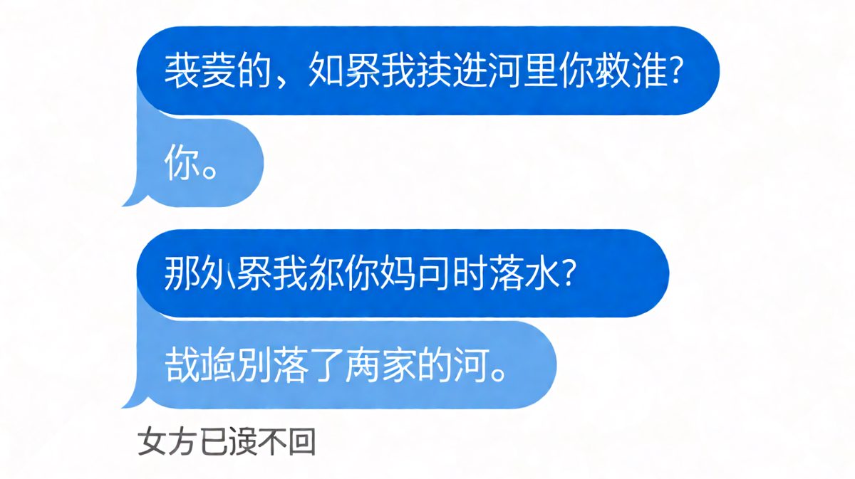 求生欲测试，男方用一句话保住两条命