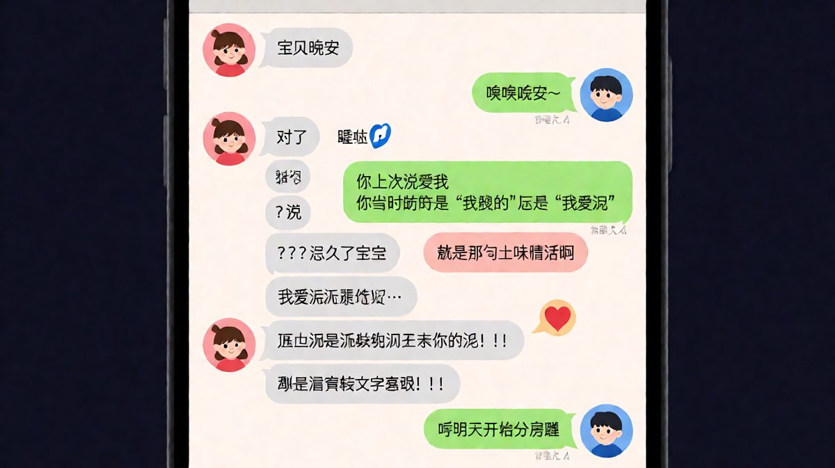 女生用一句'我爱泥'强行撒娇，男生崩溃解释语音识别错误结果被甩了分房睡威胁