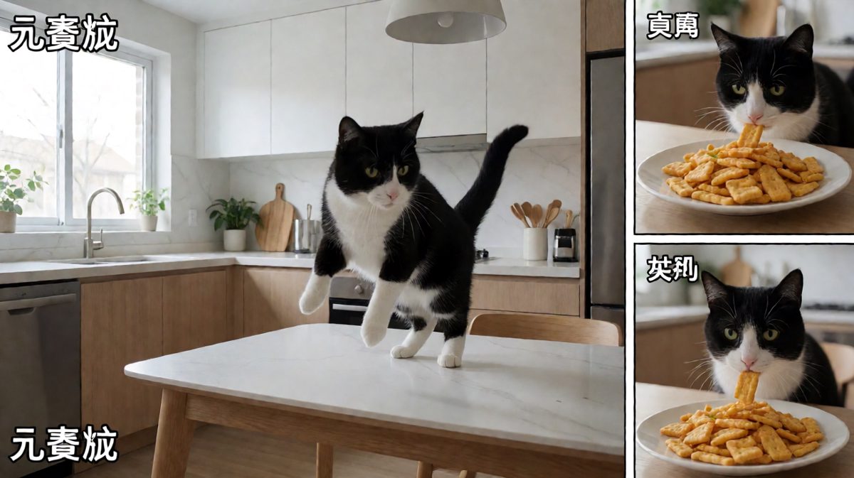 猫咪：不是我吃的，是鱼干自己跳进我嘴里的！