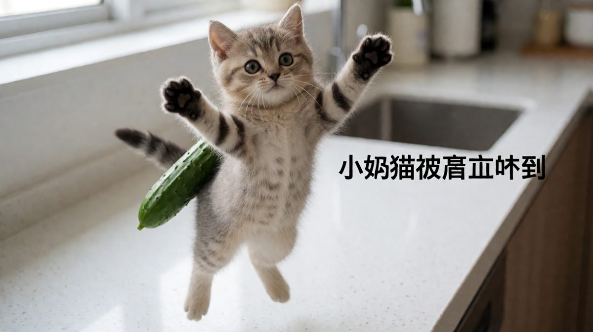小猫：这绿色怪物是什么！！！