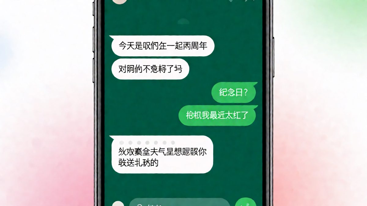 女生提醒两周年纪念日，真实目的是提醒送礼物。