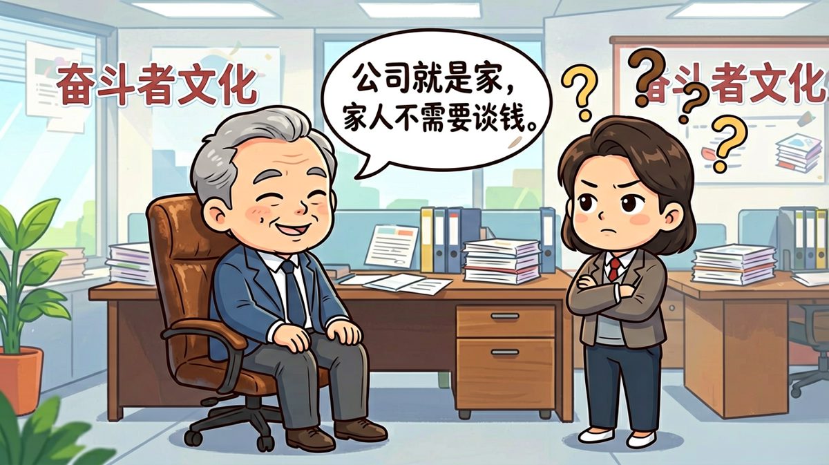 老板：公司是家，家人不谈钱。员工：那房租我帮您交？