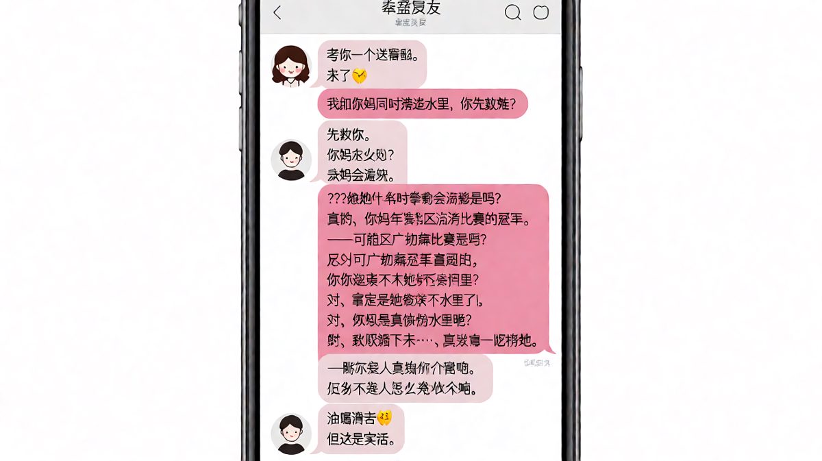 送命题的正确打开方式：你妈会游泳。