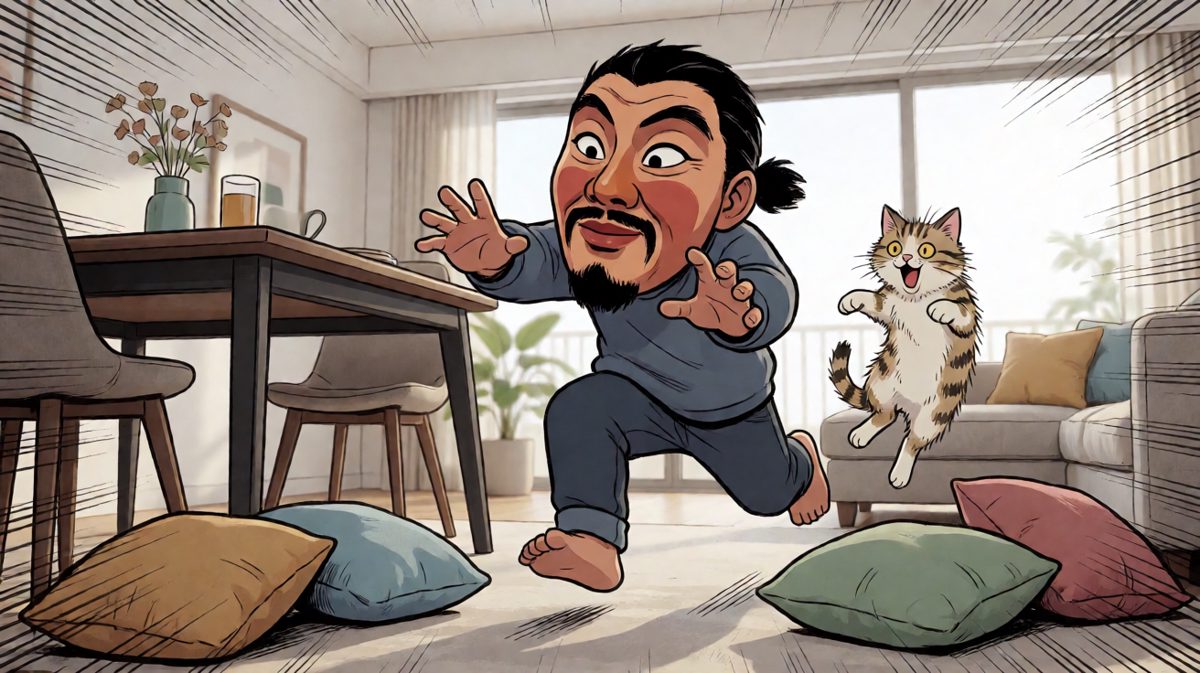 戴着眼罩走路后果然很危险——砰！