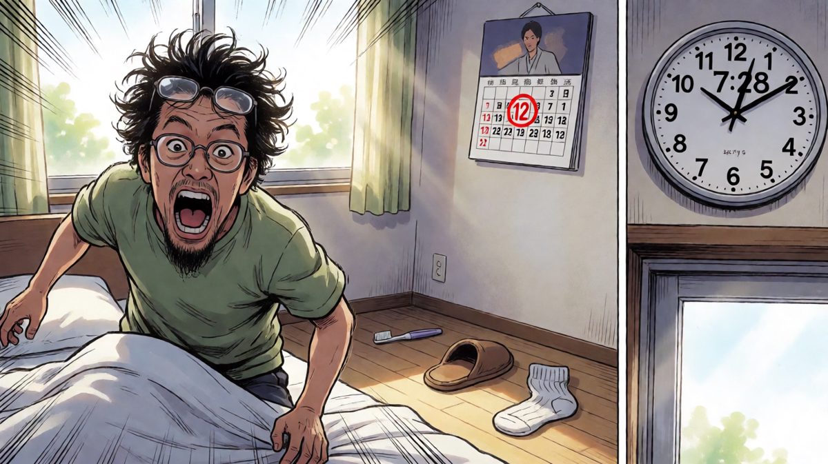 一睁眼发现迟到，灵魂出窍的恐怖瞬间。