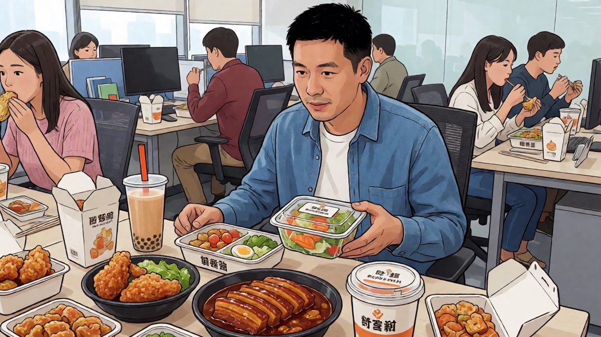 中午外卖时间，诱惑来袭，沙拉显得无比凄凉。