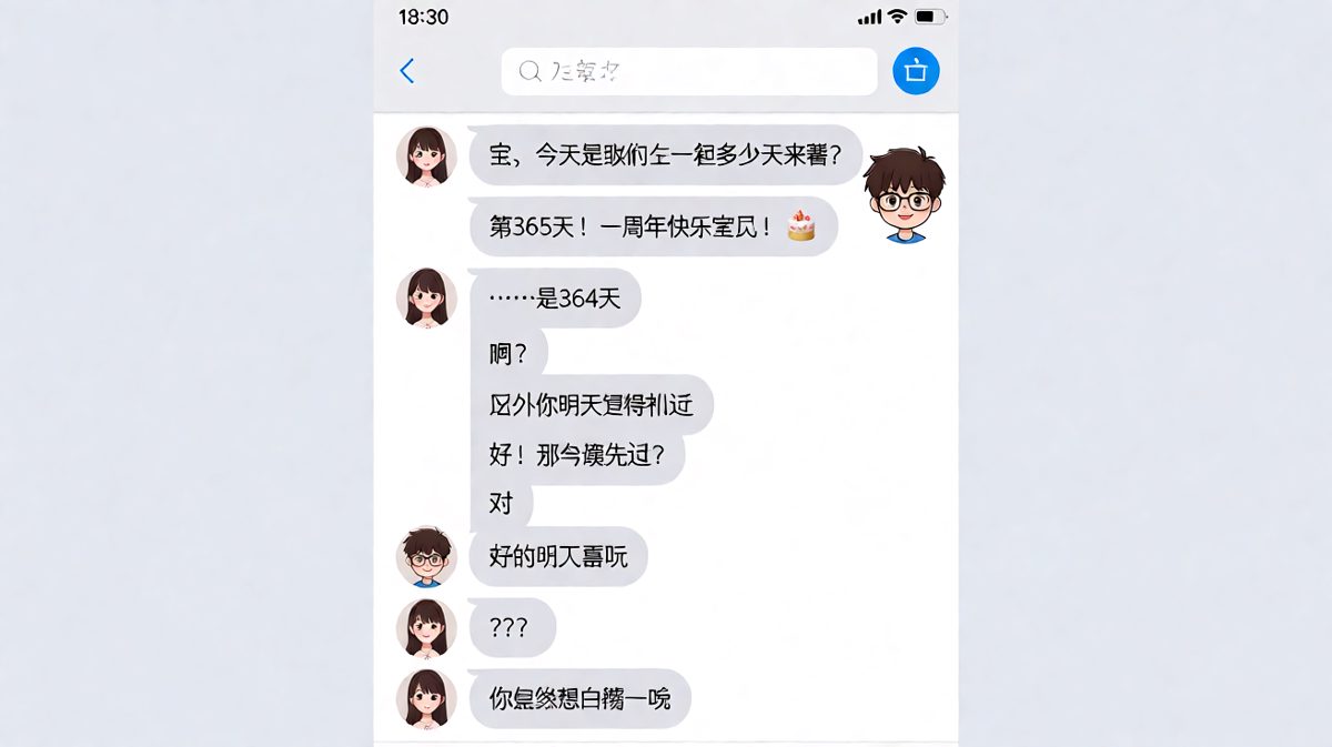 一周年纪念日的陷阱，一周年变两年