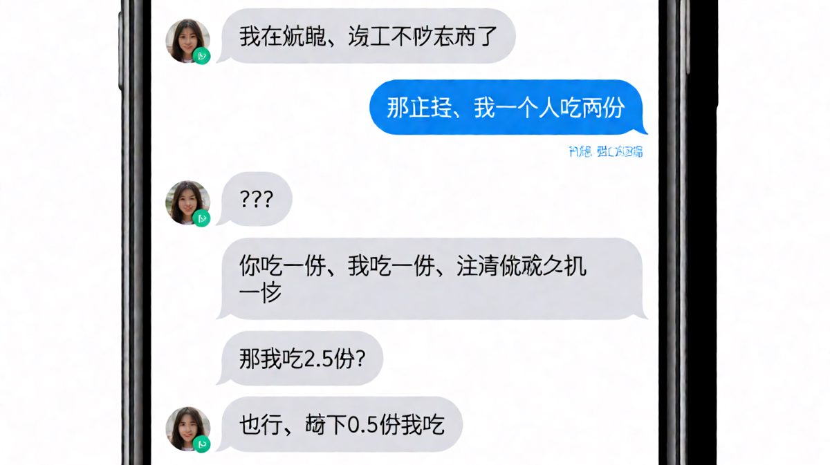 男生用数学逻辑把减肥变成了加餐，气到女生无话可说。