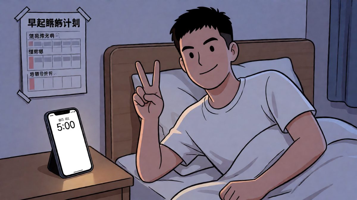 晚上信心满满设好闹钟，立志明天早起跑步