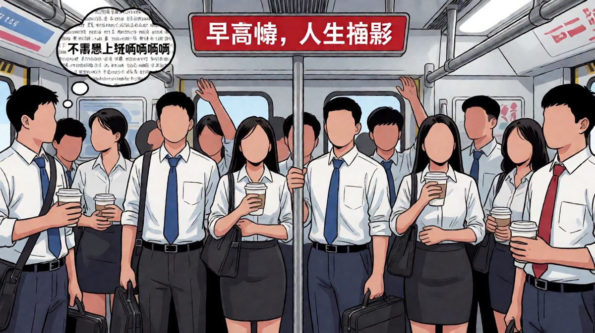 周一早高峰的地铁，每个打工人都是一座行走的尸体。
