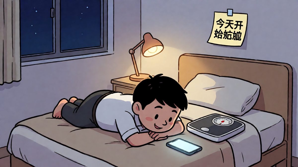 深夜雄心壮志立下减肥flag