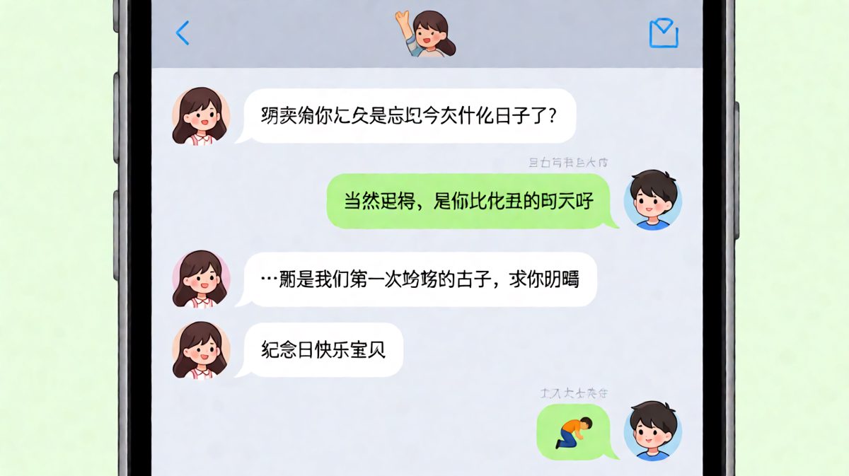 求生欲负分：男生精准踩雷还自以为幽默。